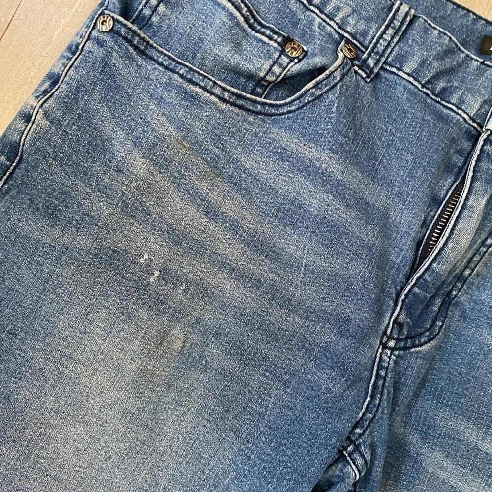 INC International Concepts High-Rise Cuffed Blue Denim Jeans Shorts 34w